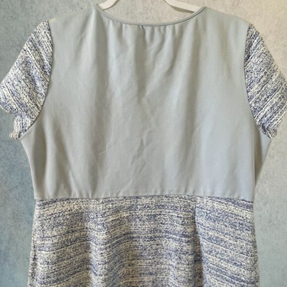 Seraphine Maternity Dress Women's Size 14 Blue Short Sleeve Knee Length Shift - Picture 6 of 16